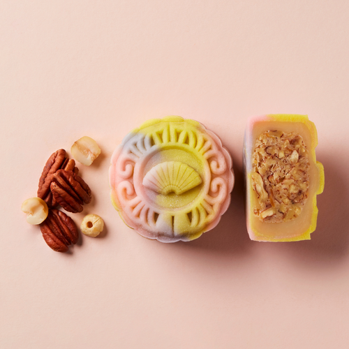 Snowskin Mooncake - Milky Pecan Nuts and White Lotus Paste